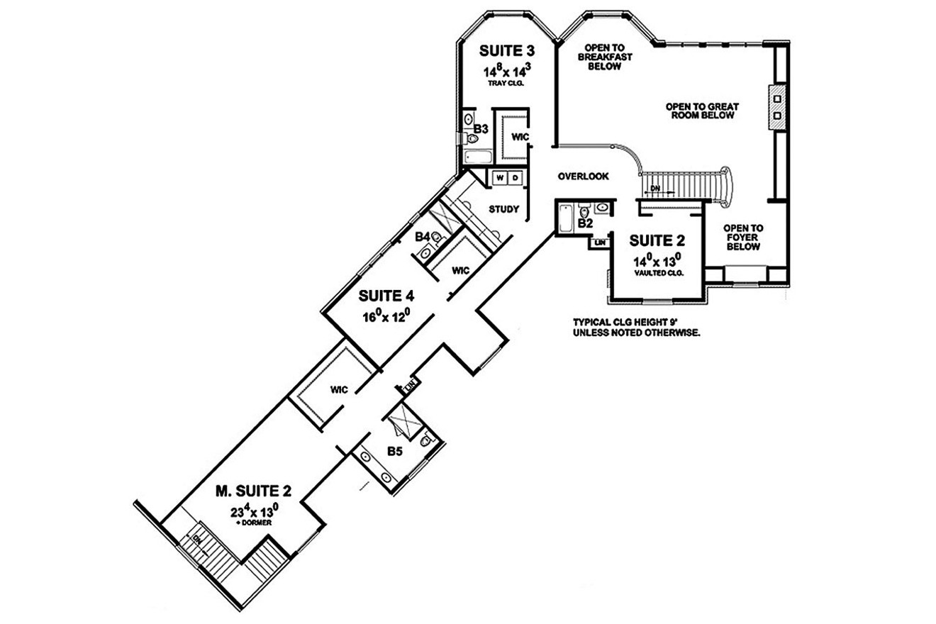 Secondary Image - French Country House Plan - Jennifer 68762 - 2nd Floor Plan