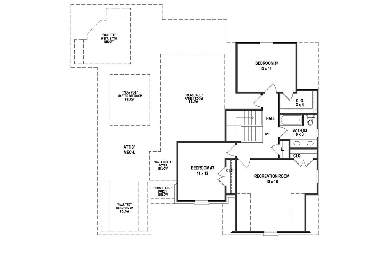 Secondary Image - French Country House Plan - 91212 - 2nd Floor Plan