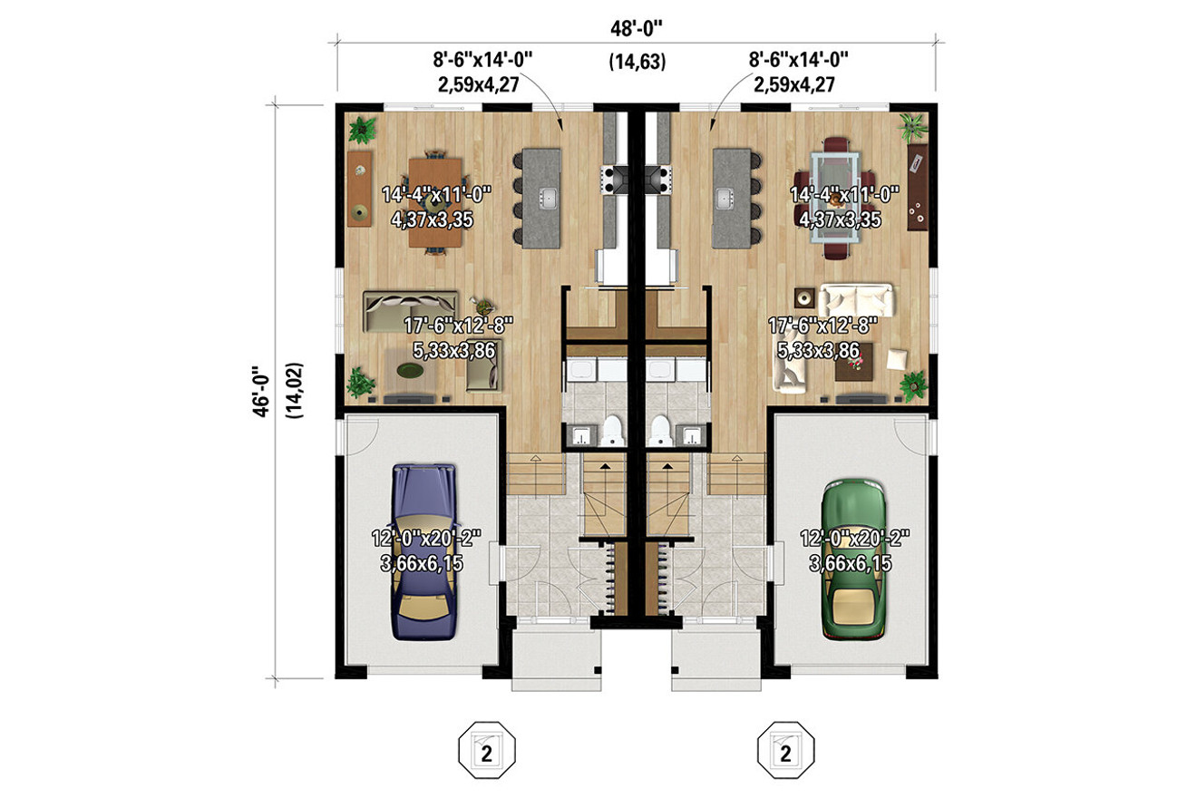 Traditional House Plan - 58637 - 1st Floor Plan