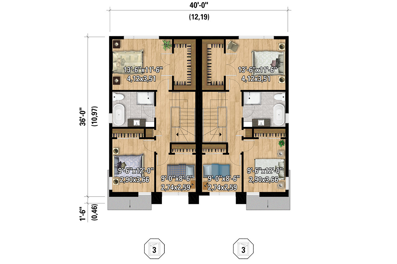 Secondary Image - European House Plan - 32067 - 2nd Floor Plan
