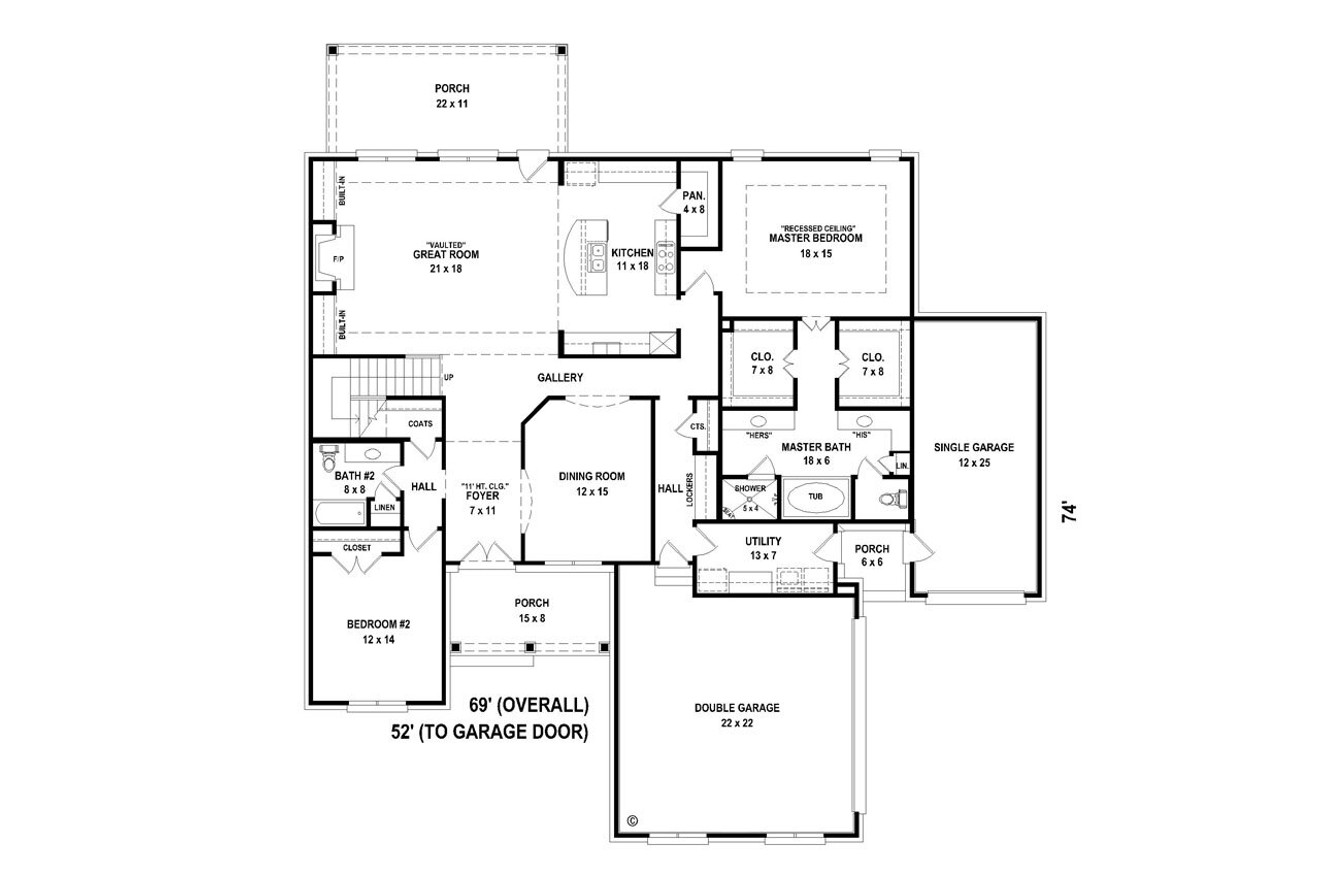 French Country House Plan - 12176 - 1st Floor Plan
