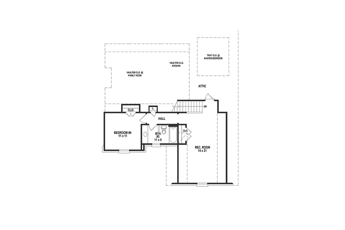 Secondary Image - French Country House Plan - 77952 - 2nd Floor Plan