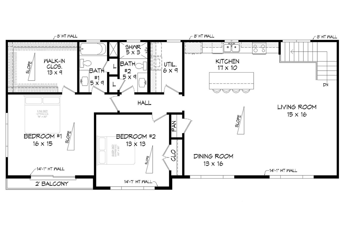 Secondary Image - Contemporary House Plan - Sandy Shore Barndominium 23512 - 2nd Floor Plan