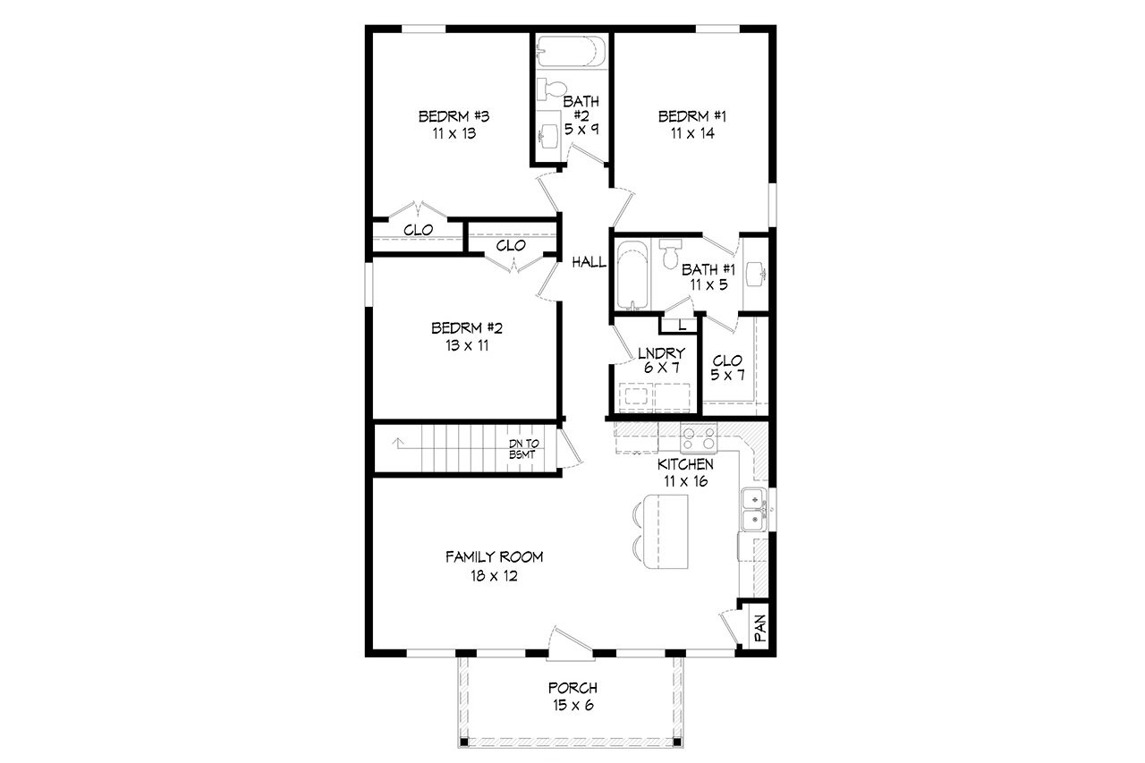 Cottage House Plan - Maple Mountain 27382 - 1st Floor Plan