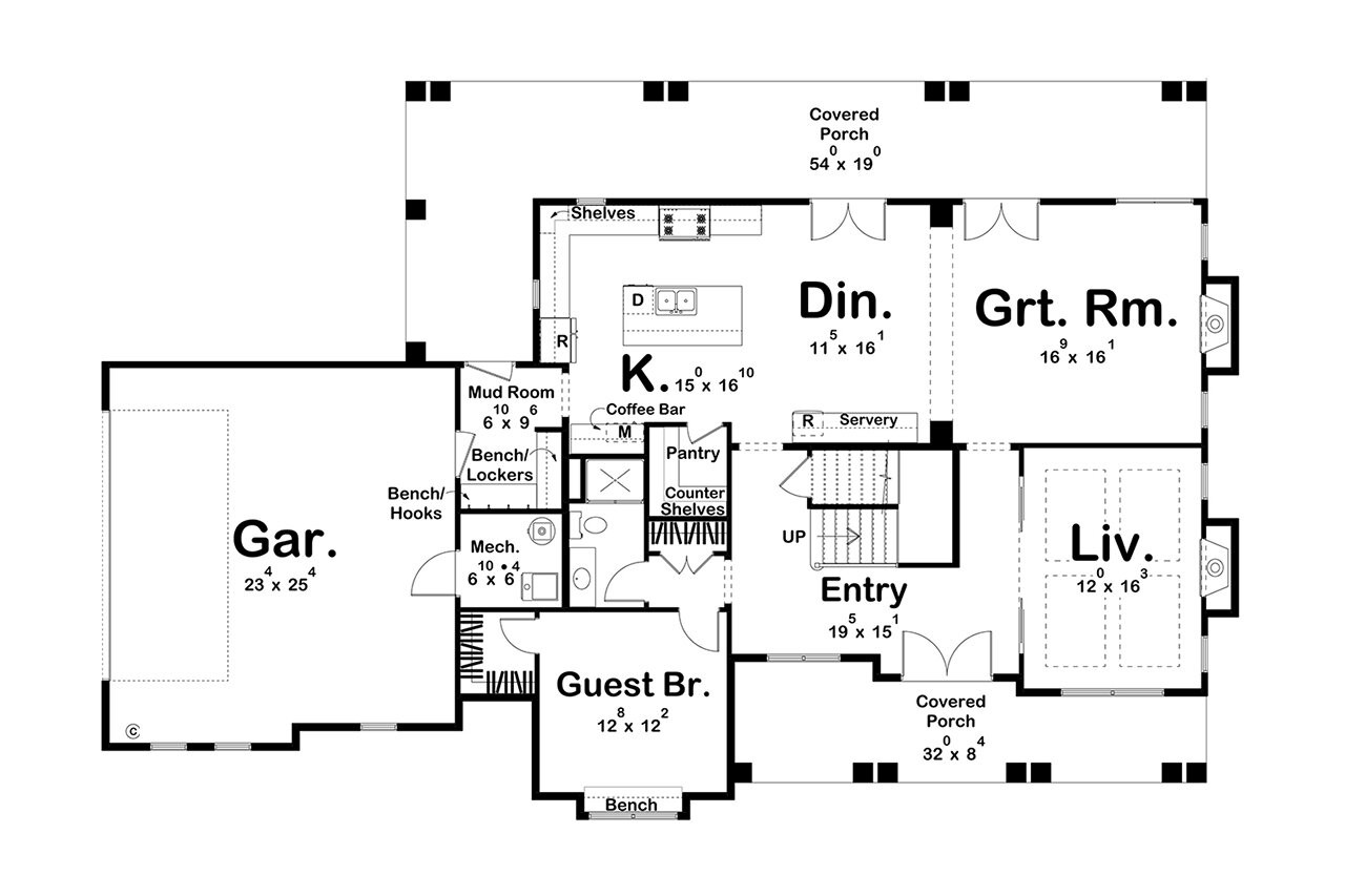 Southern House Plan - Wharton  11458 - 1st Floor Plan