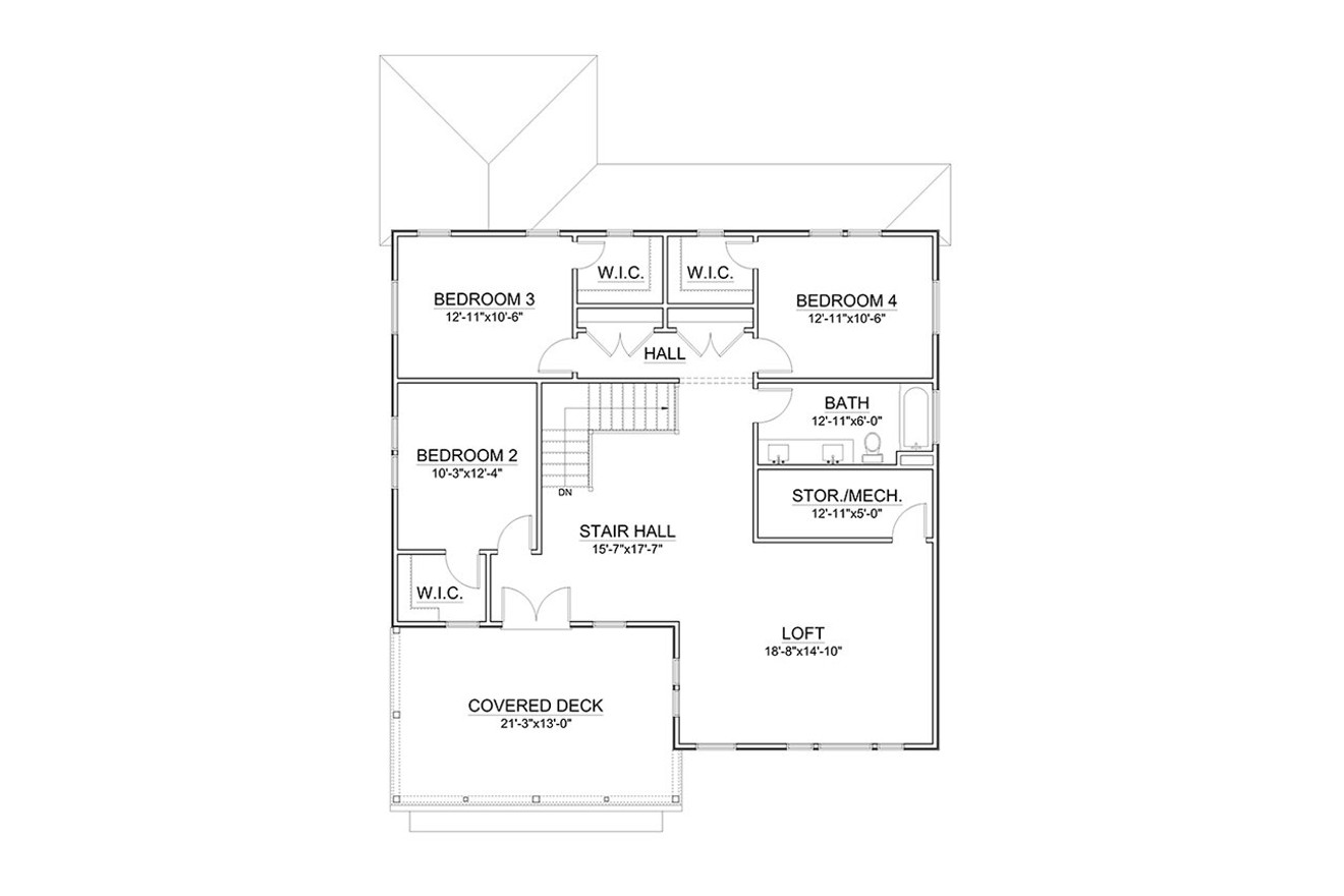 Secondary Image - Bungalow House Plan - 12619 - 2nd Floor Plan