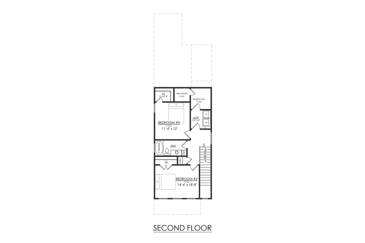 Secondary Image - European House Plan - 70453 - 2nd Floor Plan
