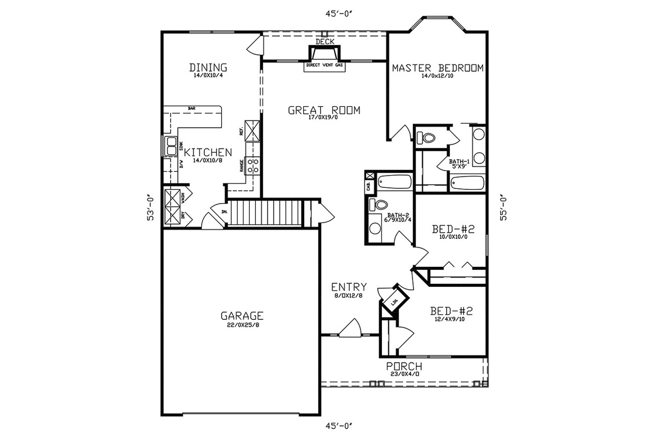 Traditional House Plan - 49916 - 1st Floor Plan