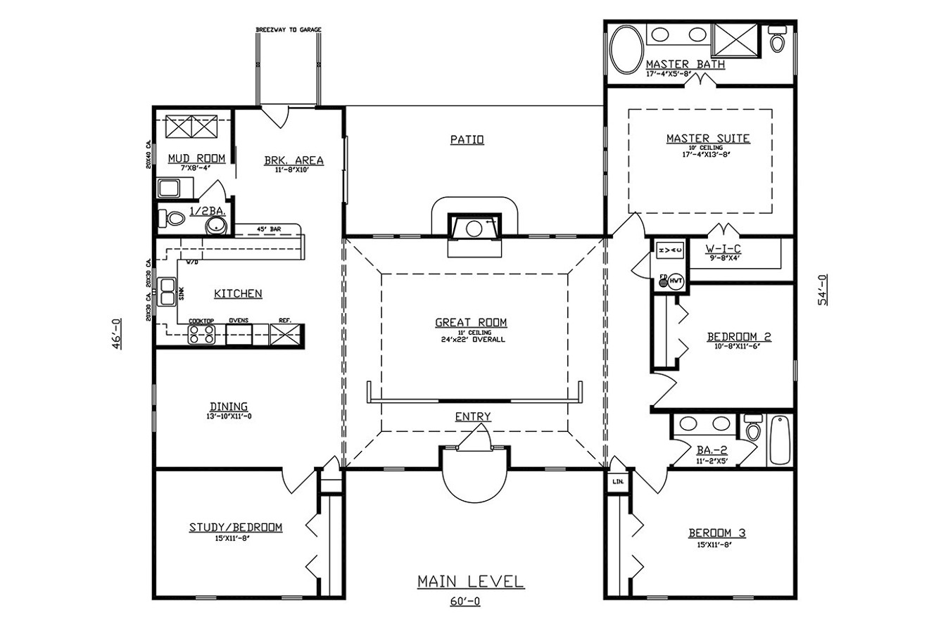 Contemporary House Plan - 21893 - 1st Floor Plan