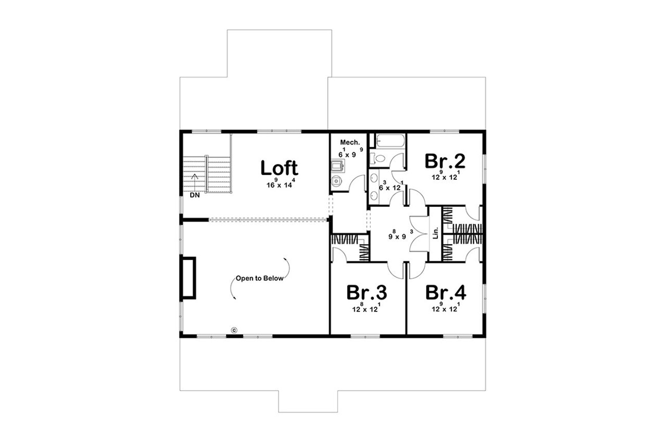 Craftsman House Plan - Saratoga  89729 - 2nd Floor Plan