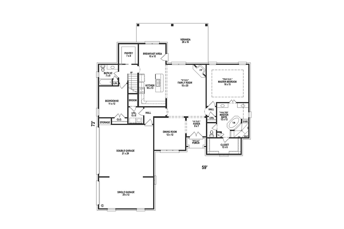 French Country House Plan - 12228 - 1st Floor Plan