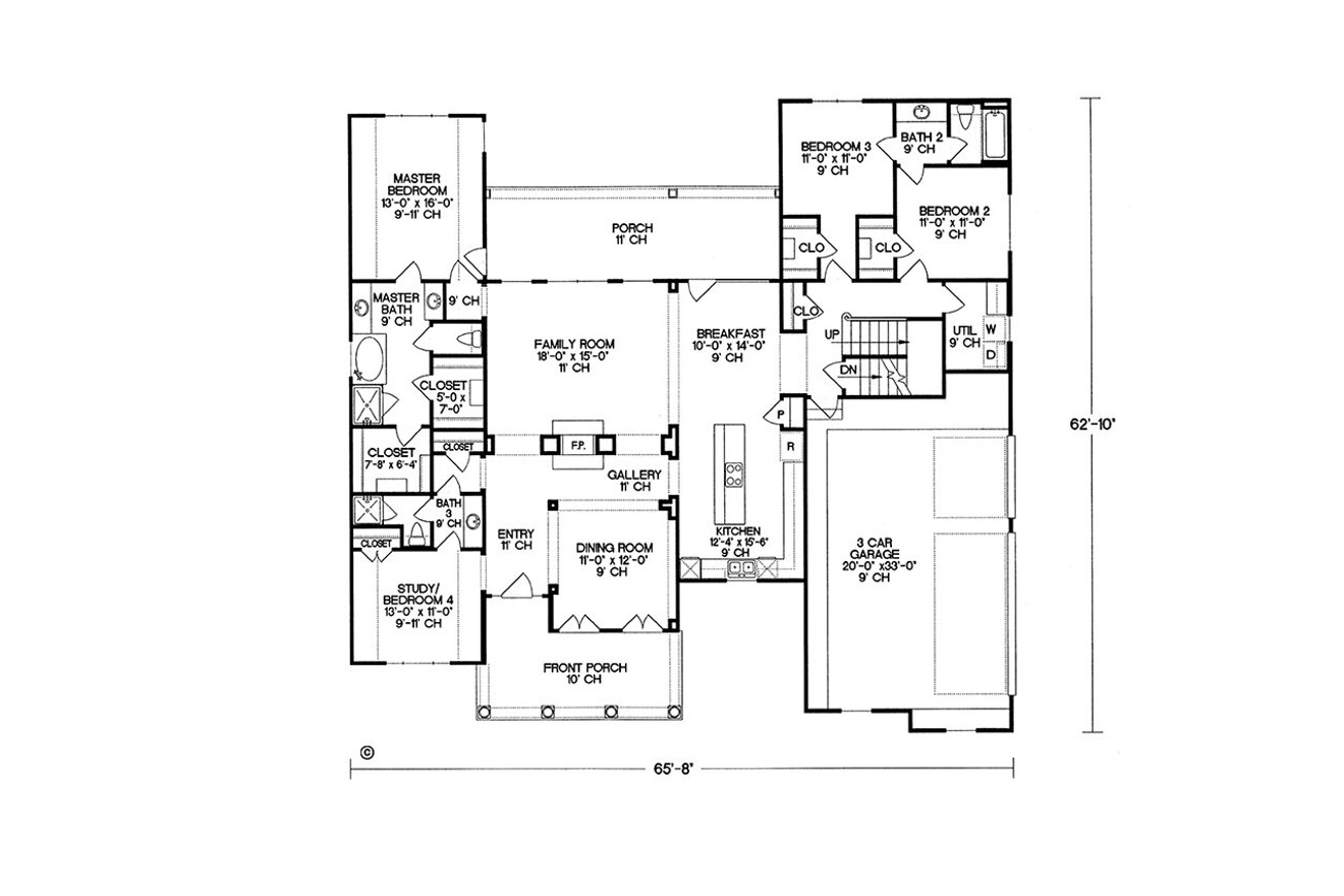 Farmhouse House Plan - Crescent Court 86073 - 1st Floor Plan