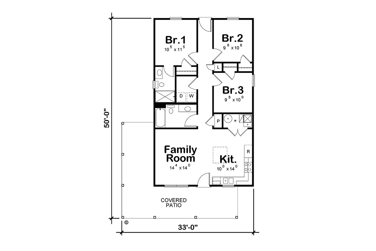 Modern House Plan - Daisy Cottage  95740 - 1st Floor Plan