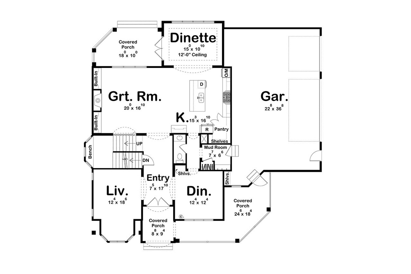 Victorian House Plan - Alice 91483 - 1st Floor Plan