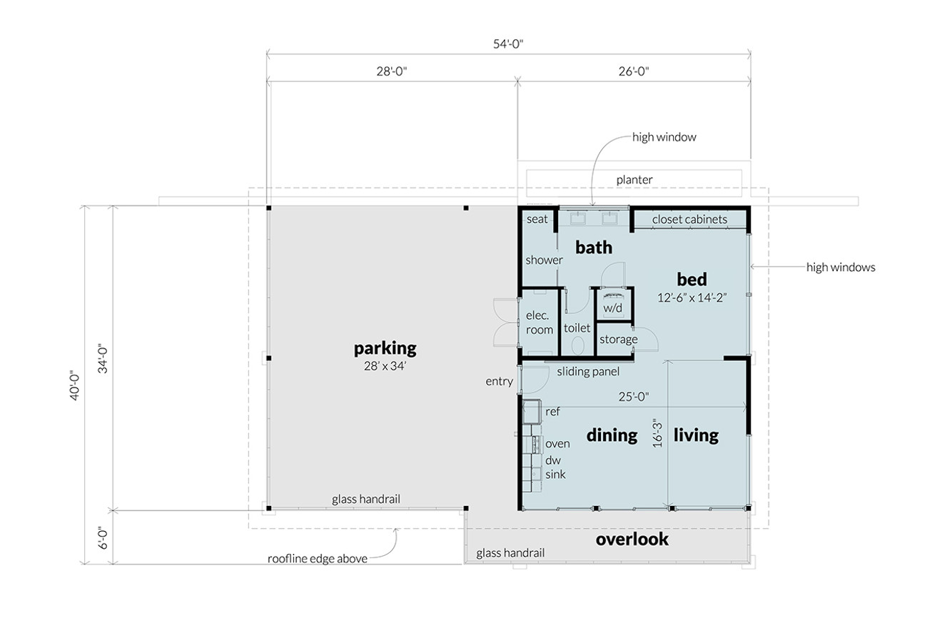 Modern House Plan - Primrose 92511 - 1st Floor Plan