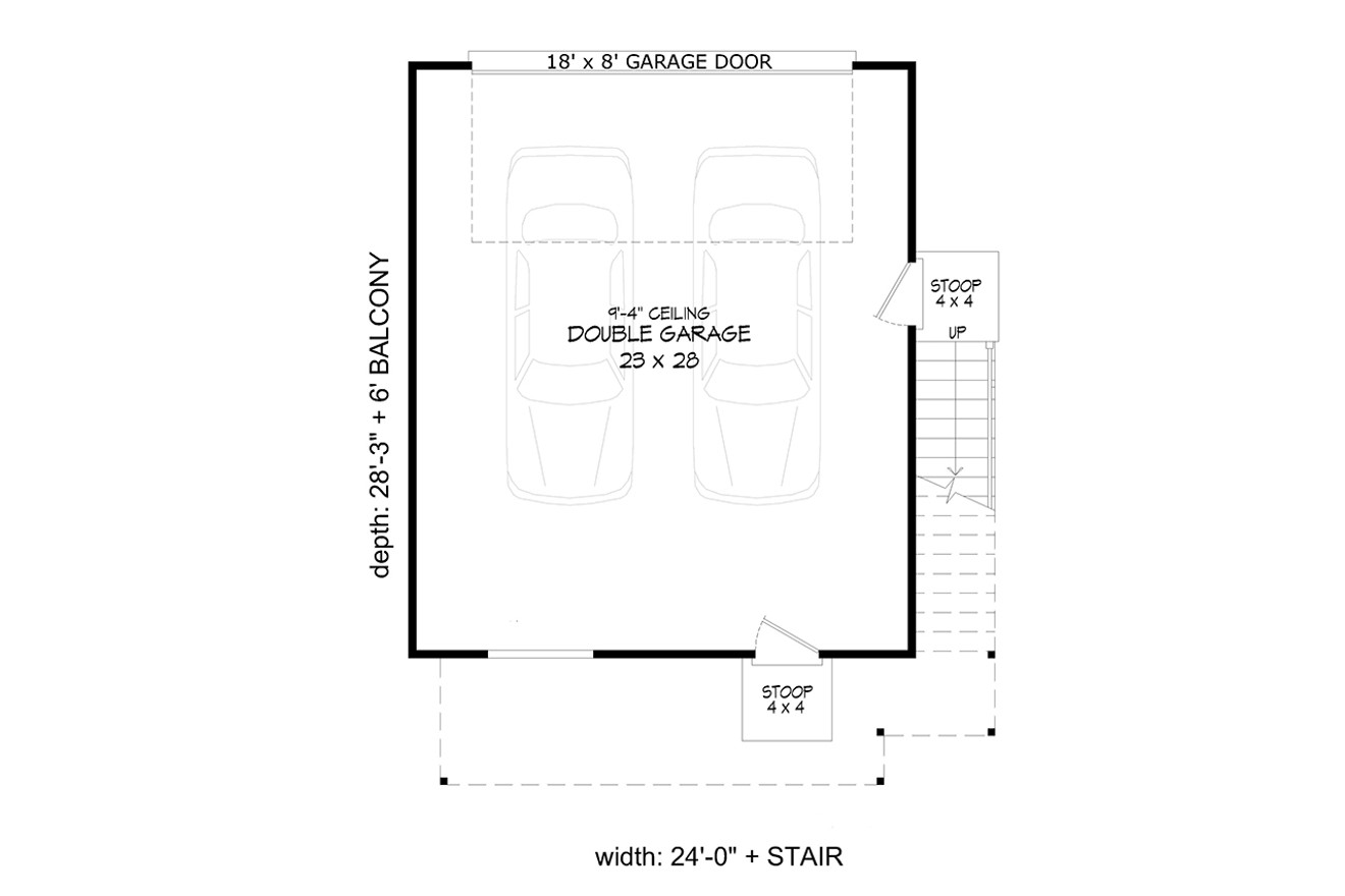 Modern House Plan - Lake Lynn Overlook 89416 - 1st Floor Plan