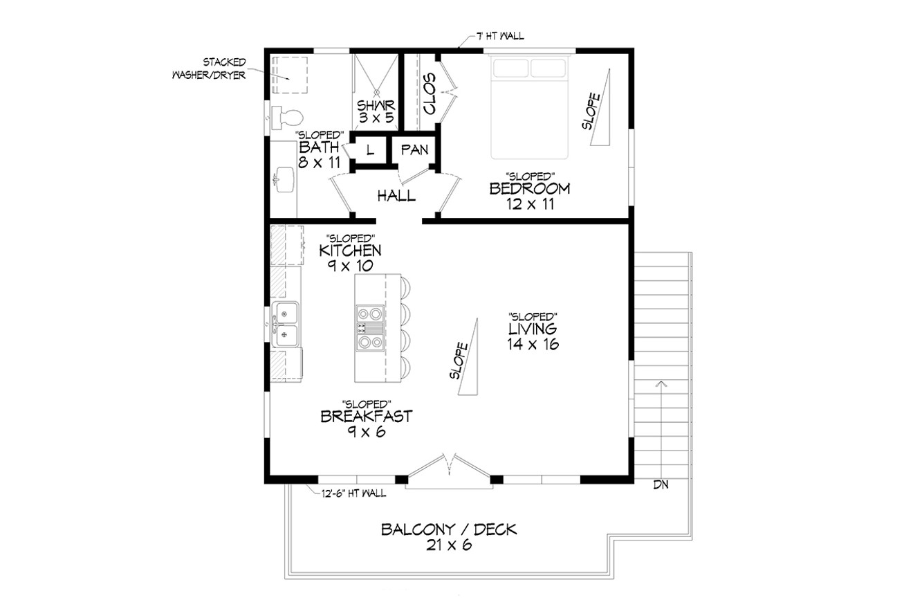 Secondary Image - Modern House Plan - Lake Lynn Overlook 89416 - 2nd Floor Plan