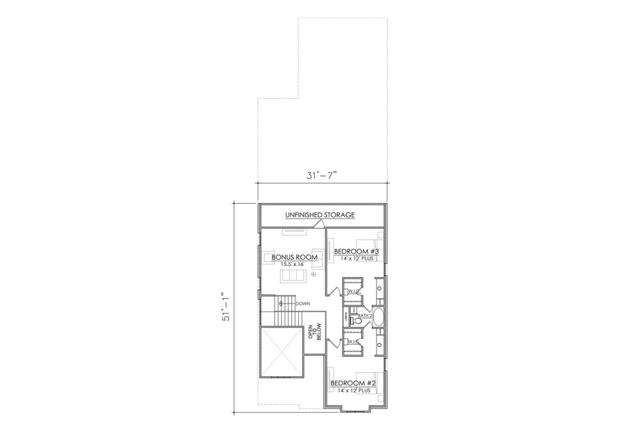 European House Plan - Crown Heights 82277 - 2nd Floor Plan