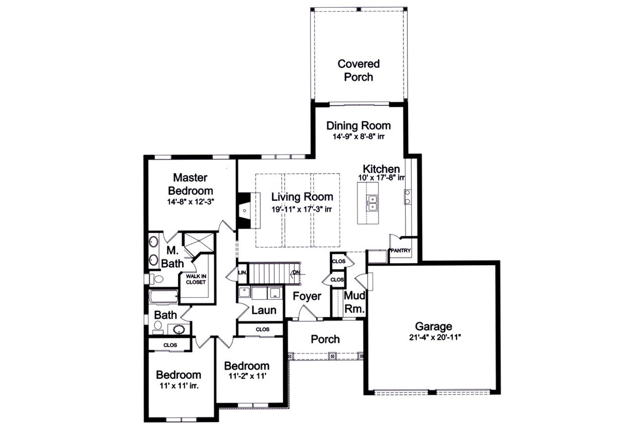 Ranch House Plan - Southport 35470 - 1st Floor Plan