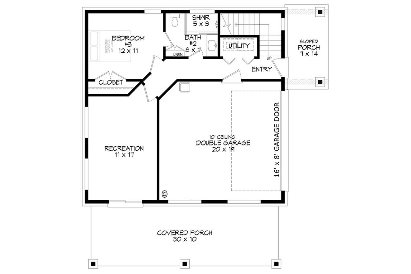 Contemporary House Plan - Whale Watch Bay 65524 - 1st Floor Plan