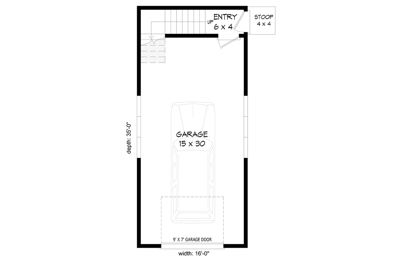 Cape Cod House Plan - Blue Hills ADU 3 74932 - 1st Floor Plan