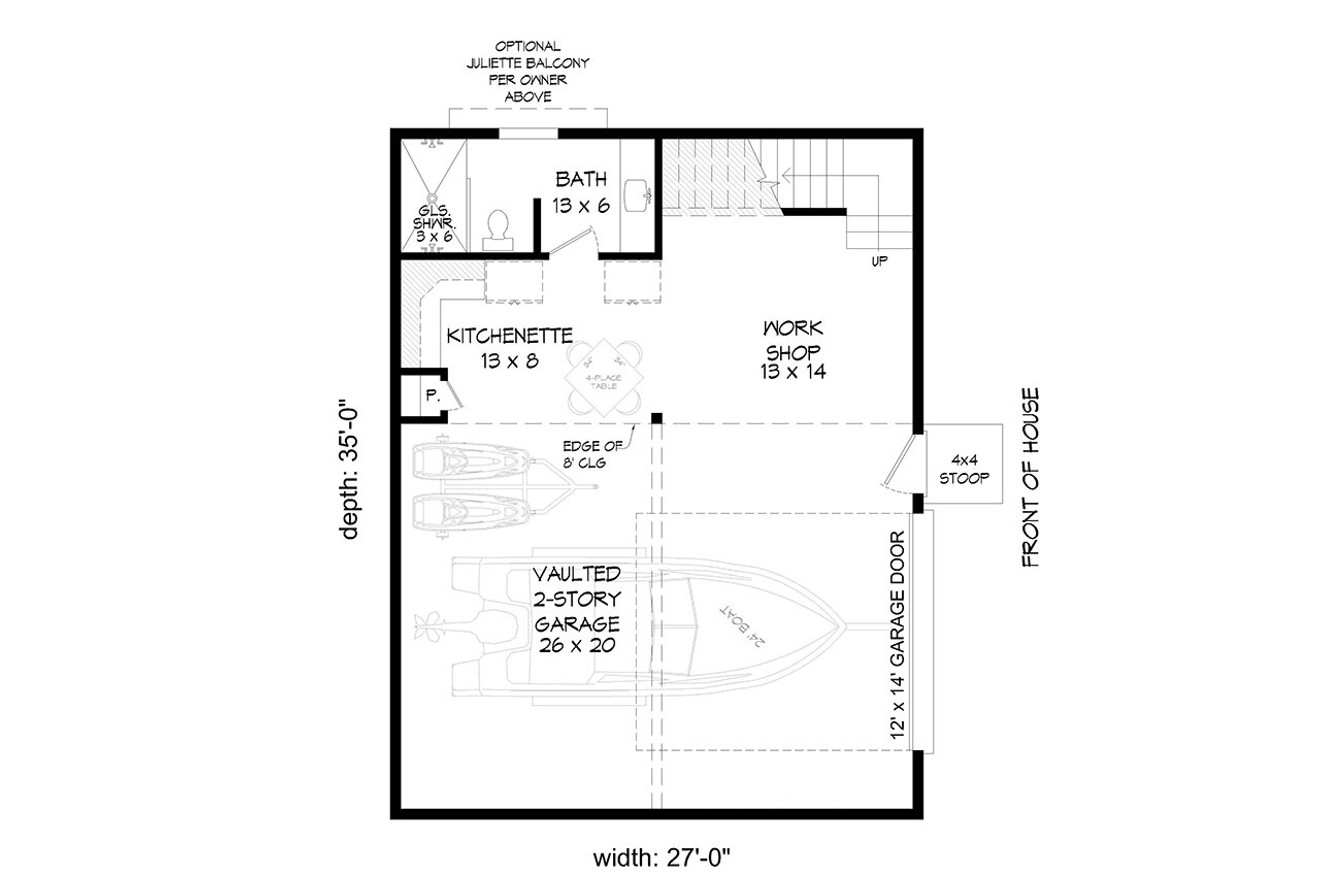 Traditional House Plan - Lake Tahoe 2 58783 - 1st Floor Plan