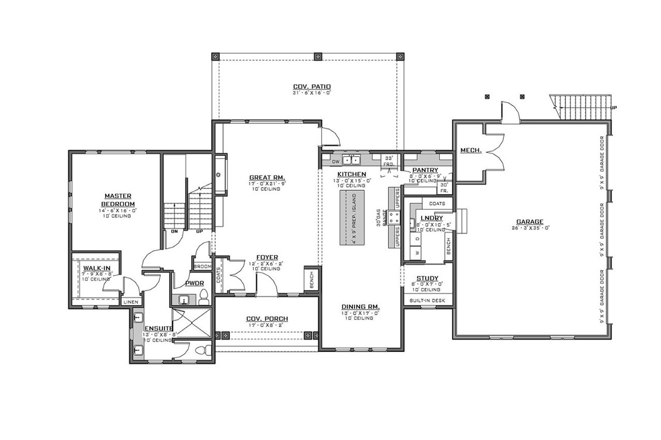 Craftsman House Plan - 10706 - 1st Floor Plan