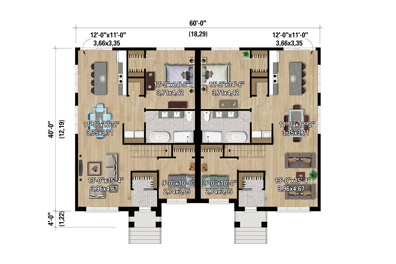 Modern House Plan - 69749 - 1st Floor Plan