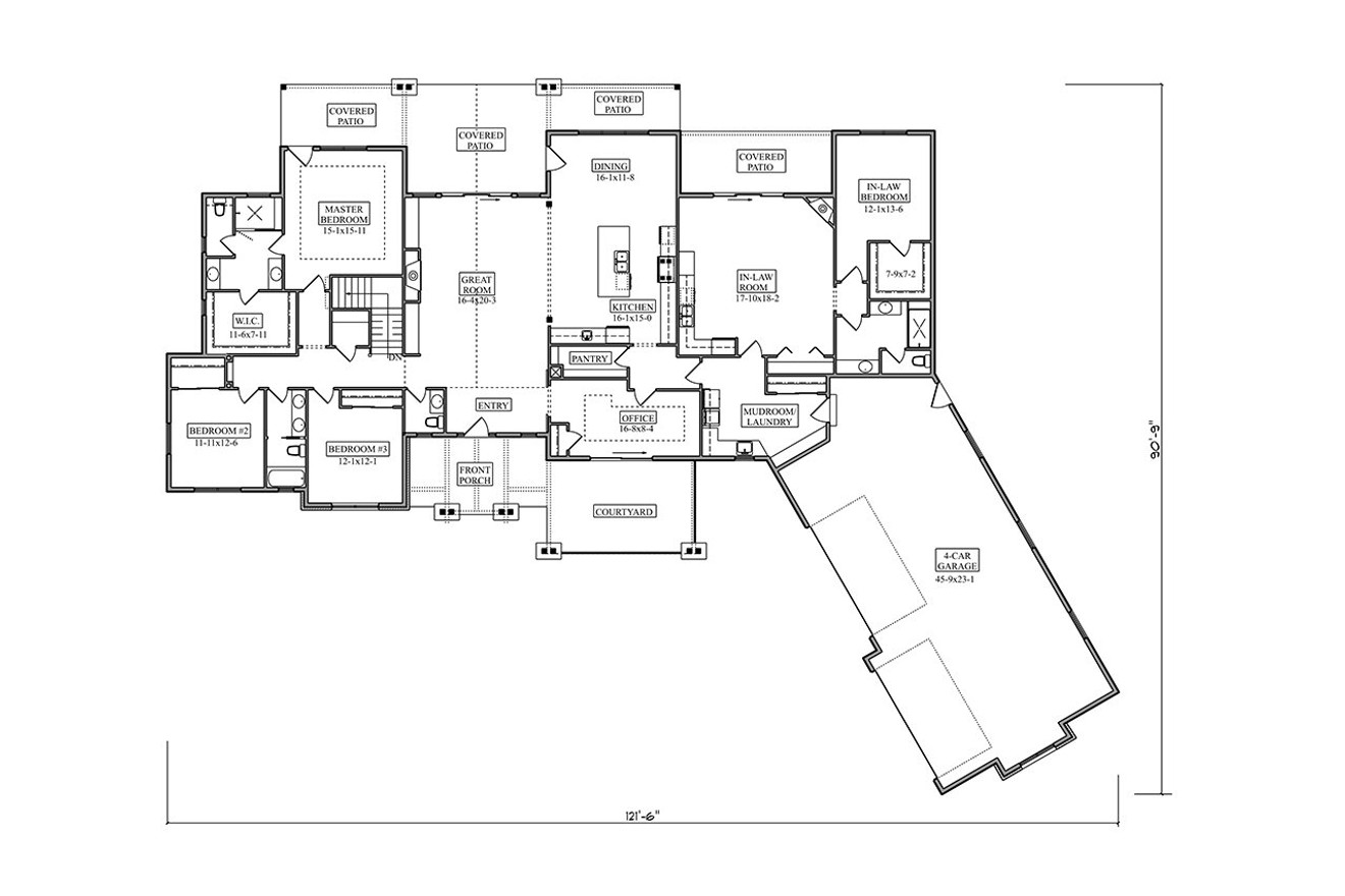 Craftsman House Plan - Stagecoach 91097 - 1st Floor Plan