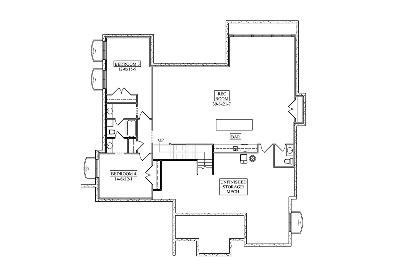 Craftsman House Plan - Timberline  84062 - Basement Floor Plan
