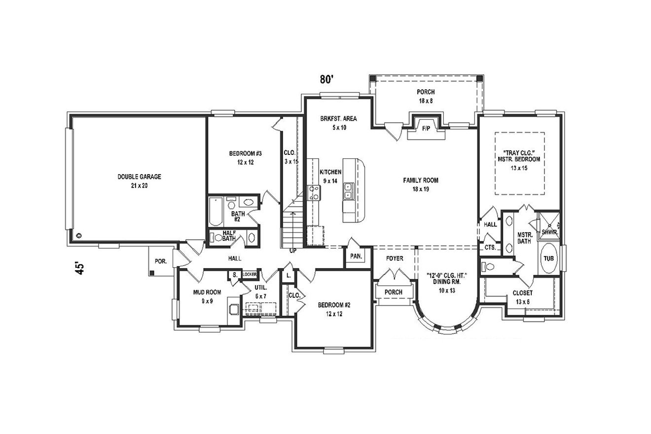 French Country House Plan - 33882 - 1st Floor Plan