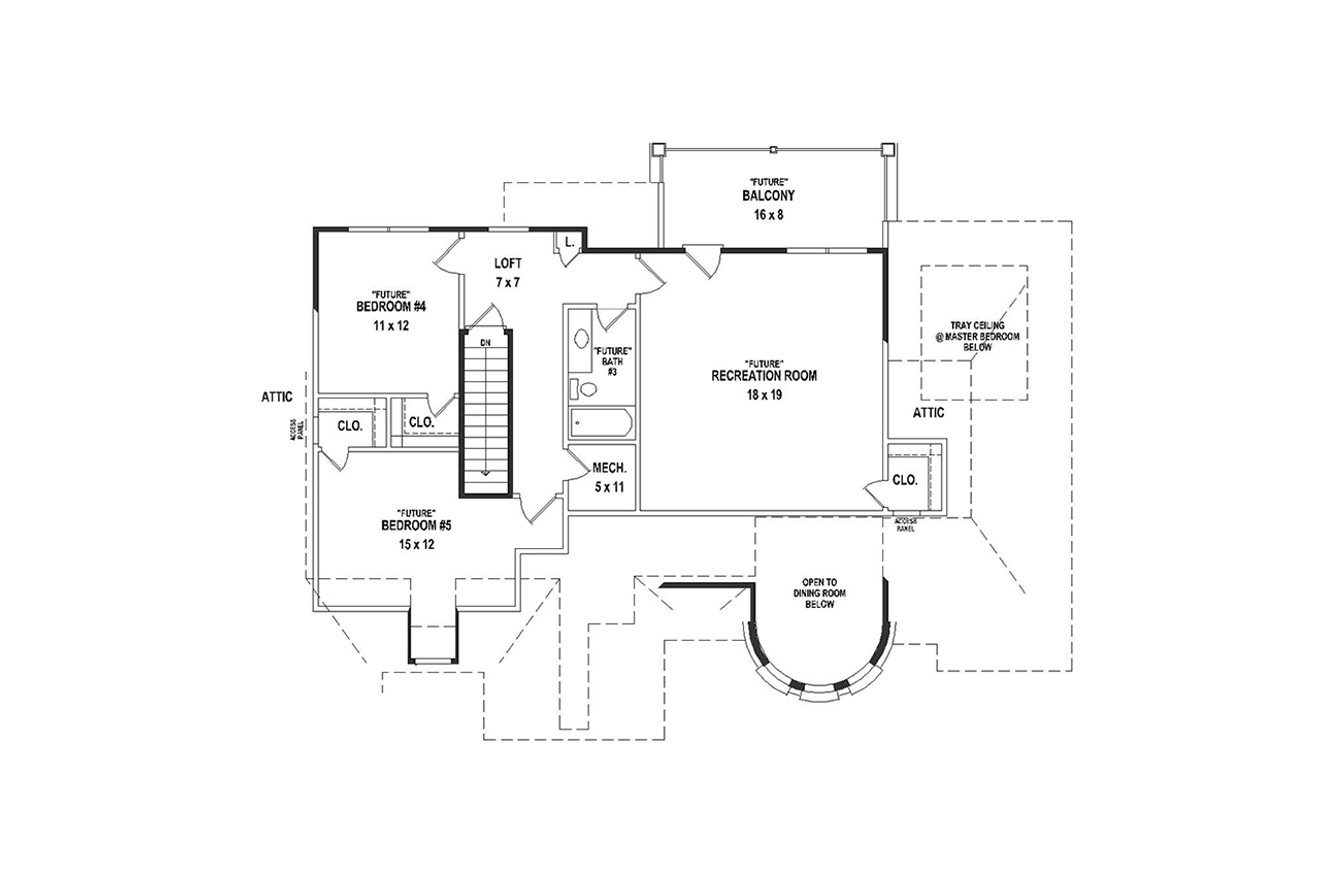 Secondary Image - French Country House Plan - 33882 - 2nd Floor Plan