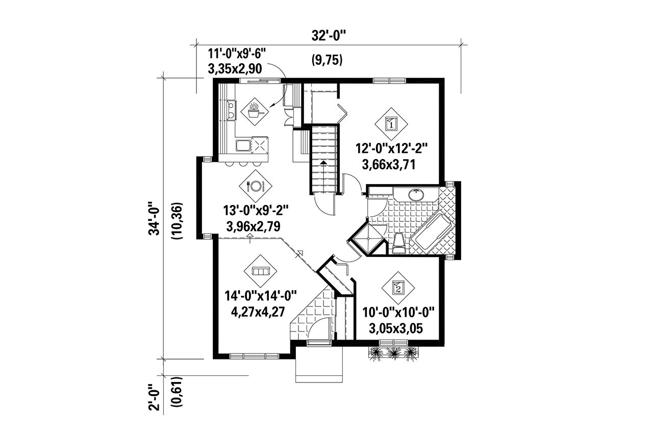 Classic House Plan - 31017 - 1st Floor Plan