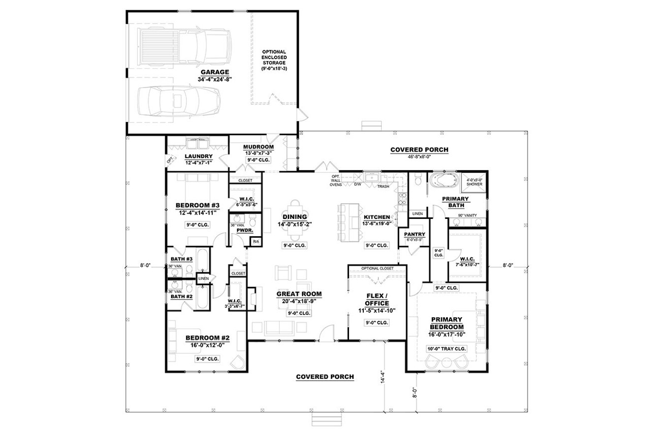 Southern House Plan - Mario 2 10747 - 1st Floor Plan