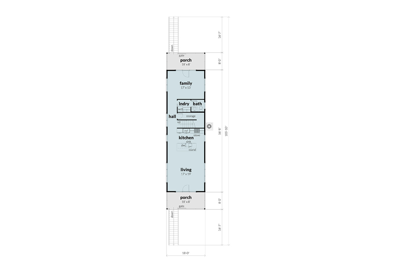 Traditional House Plan - Bowline 43507 - 1st Floor Plan