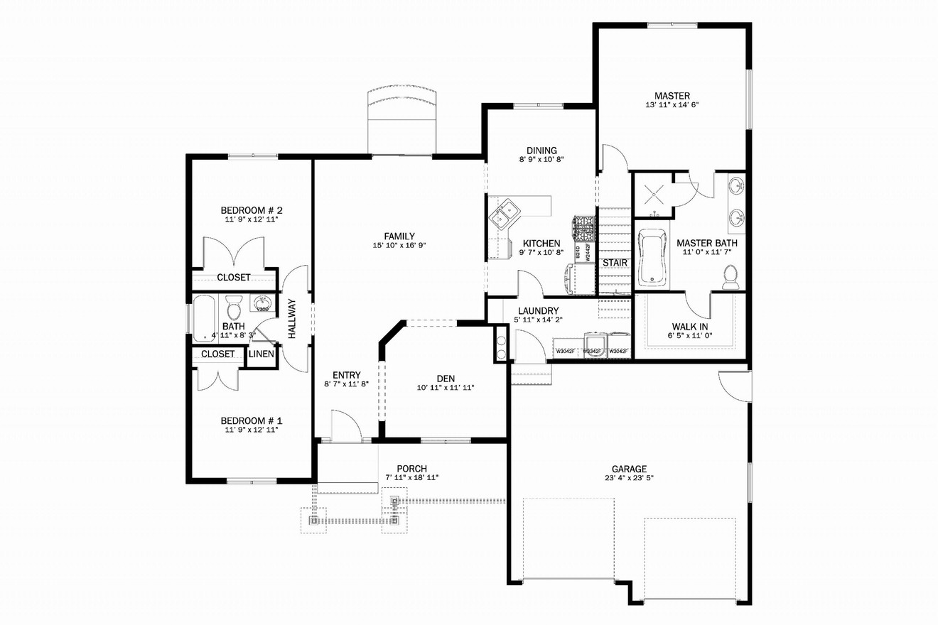 Traditional House Plan - Ashley 40633 - 1st Floor Plan