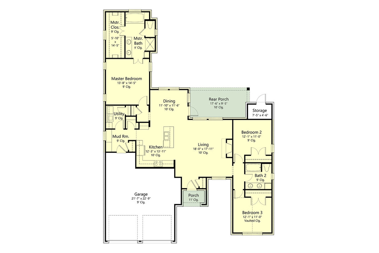 European House Plan - 10063 - 1st Floor Plan