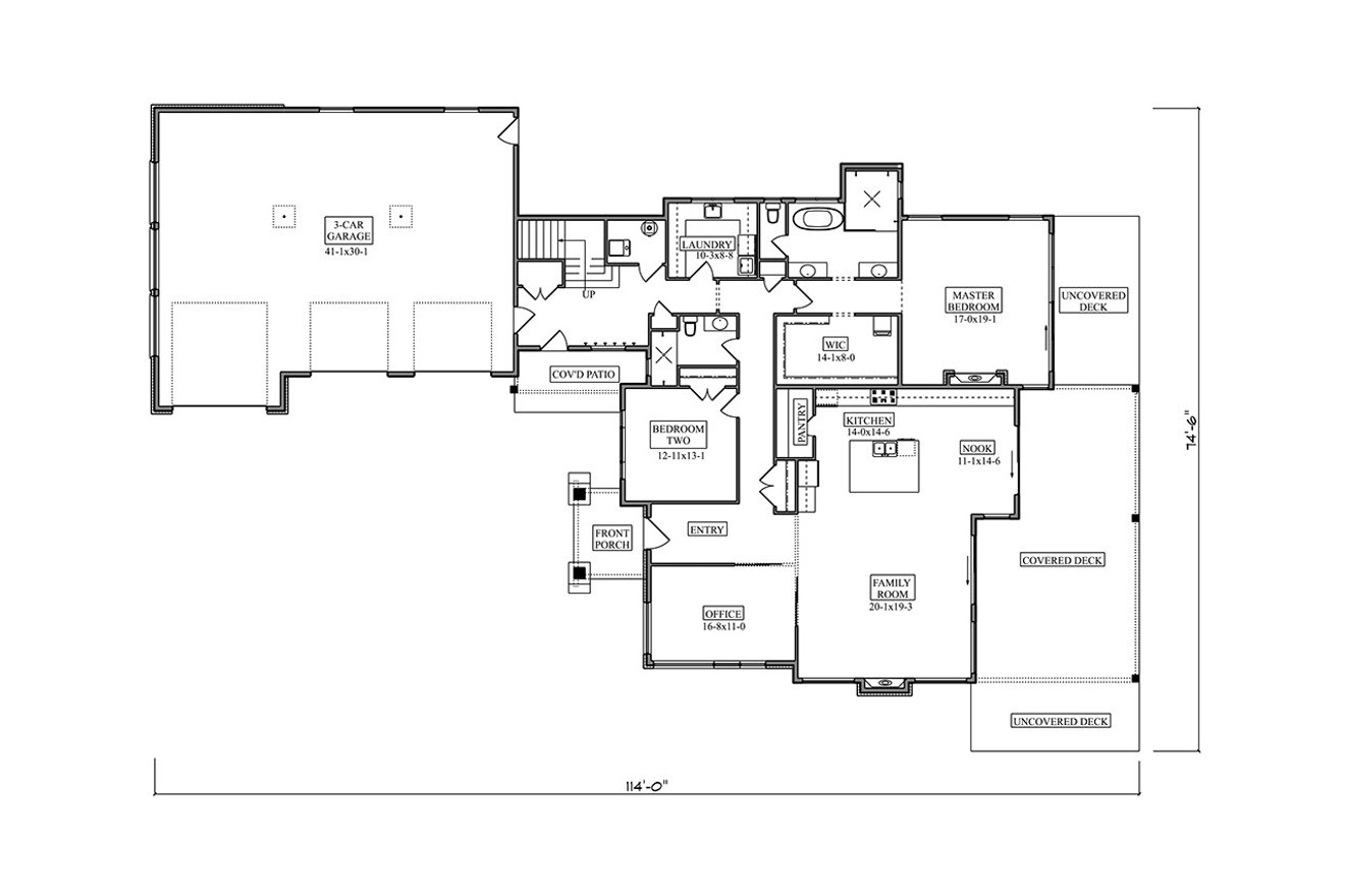Craftsman House Plan - Kodiak Valley  84626 - 1st Floor Plan