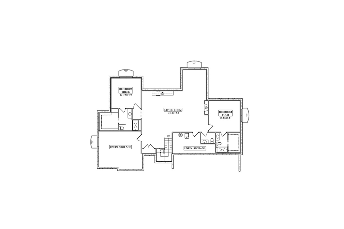 Craftsman House Plan - Oak Bluff 34229 - Basement Floor Plan