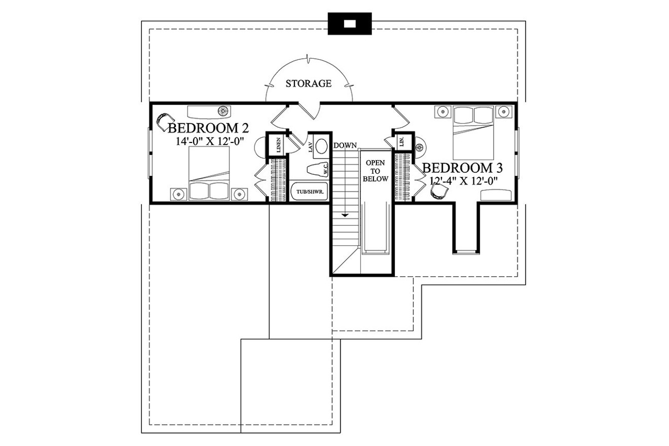 Secondary Image - Traditional House Plan - Glen Laurel 44421 - 2nd Floor Plan