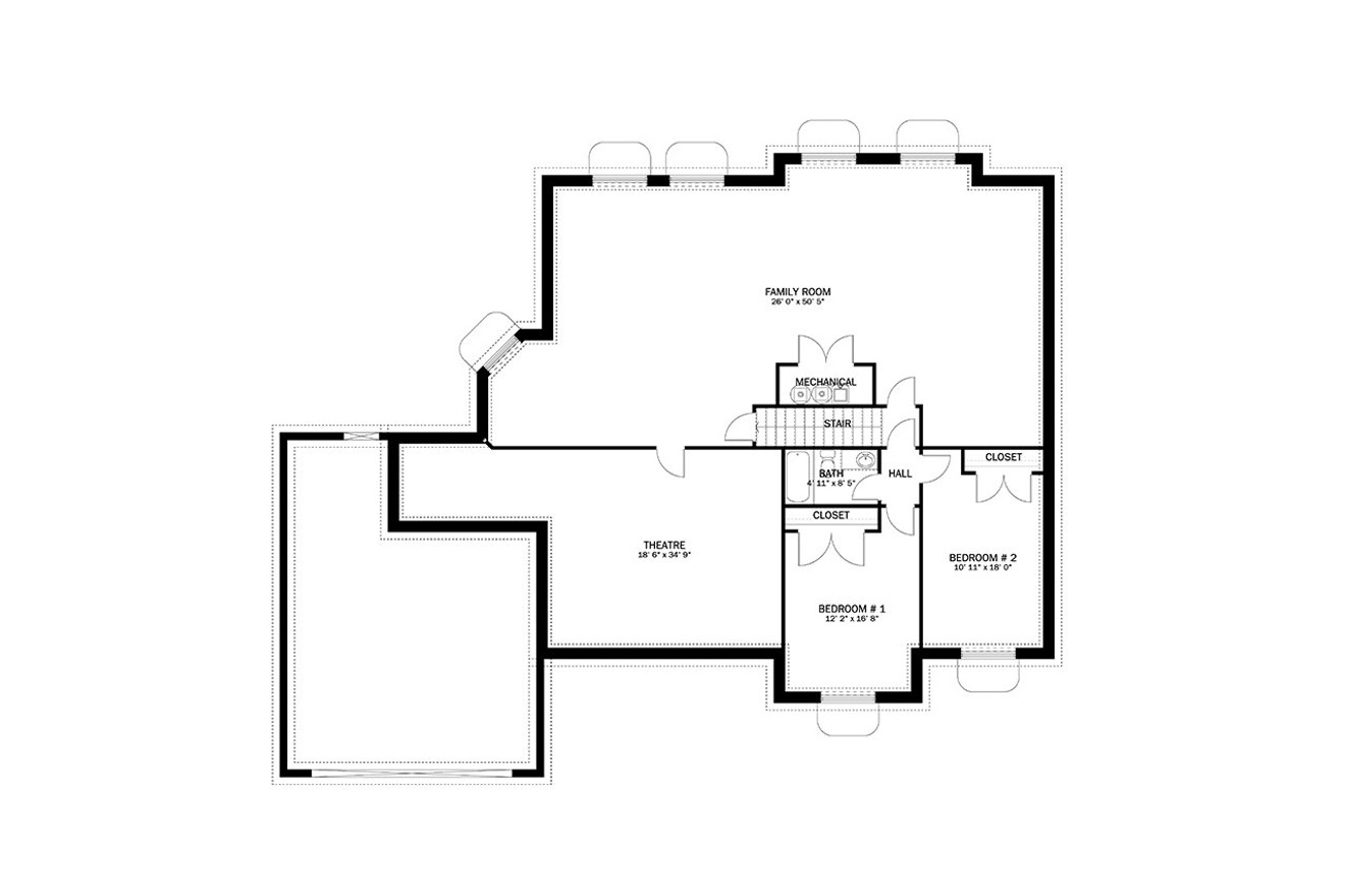 Traditional House Plan - Brooks 36980 - Basement Floor Plan