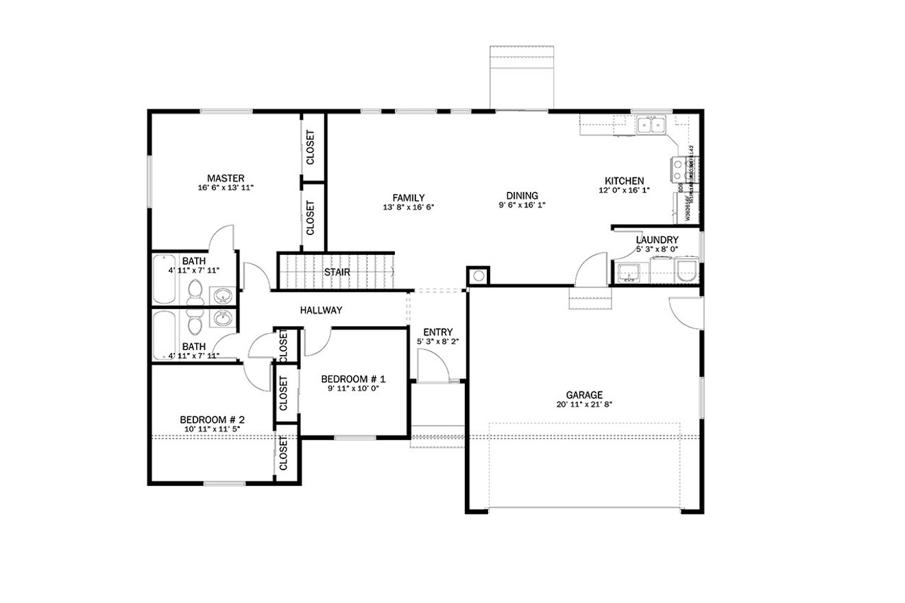 Traditional House Plan - Camden 50528 - 1st Floor Plan