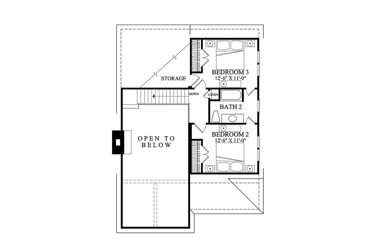 Secondary Image - Craftsman House Plan - Touchstone 84962 - 2nd Floor Plan