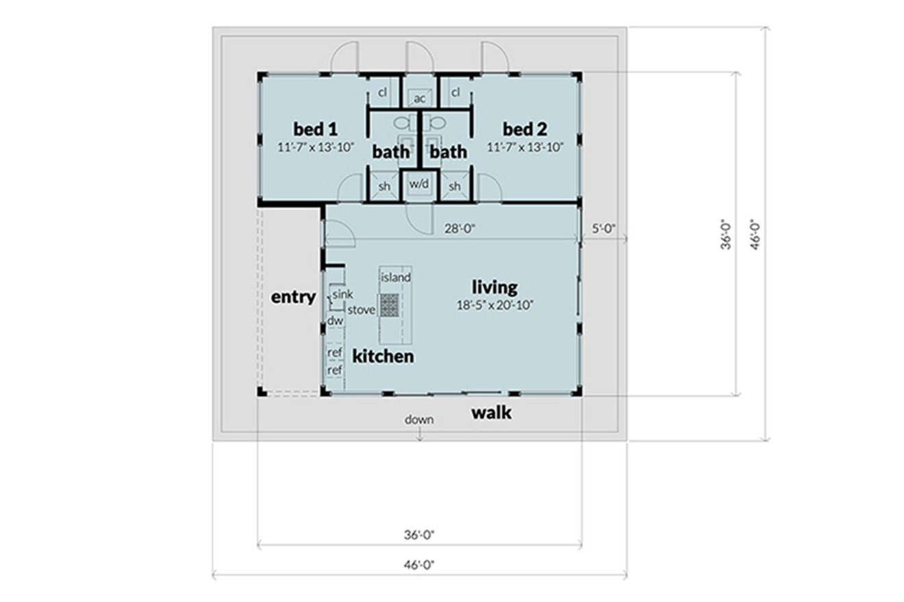 Modern House Plan - Daffodil 83094 - 1st Floor Plan