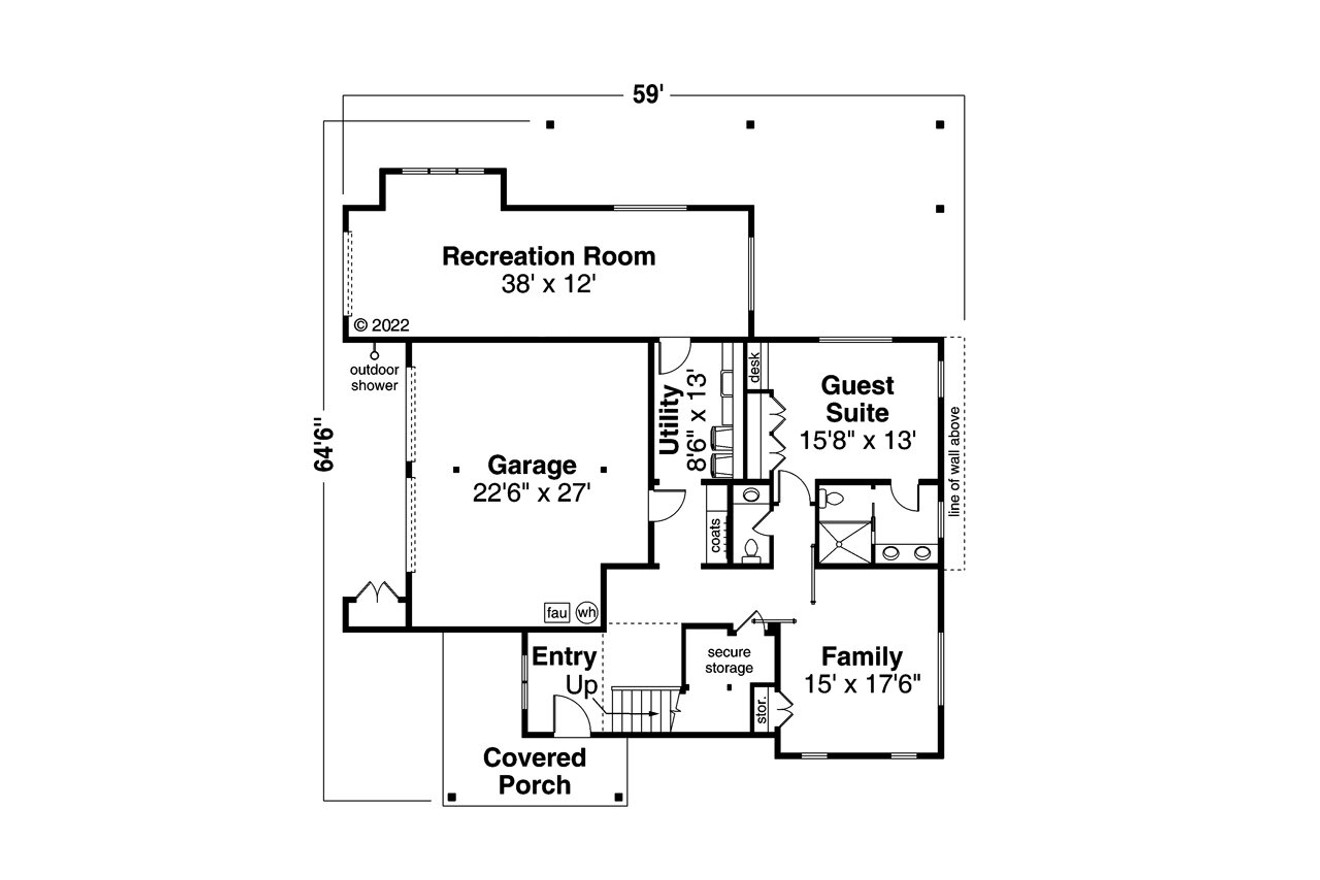 Contemporary House Plan - Riverhurst 68455 - 1st Floor Plan