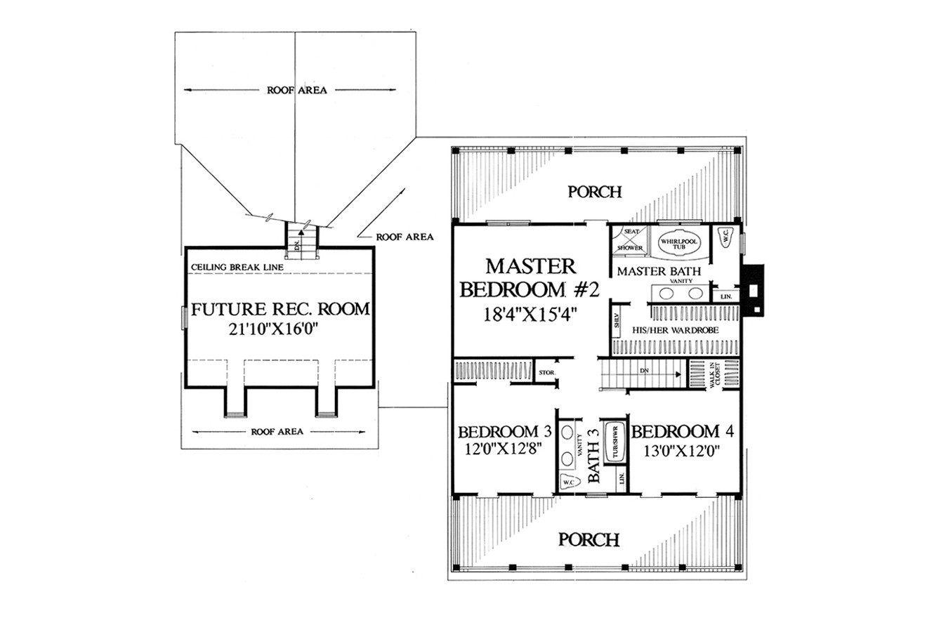 Secondary Image - Southern House Plan - Bellhaven  64729 - 2nd Floor Plan