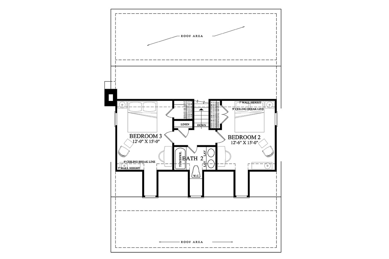 Secondary Image - Cottage House Plan - Bluebell Cottage  73302 - 2nd Floor Plan