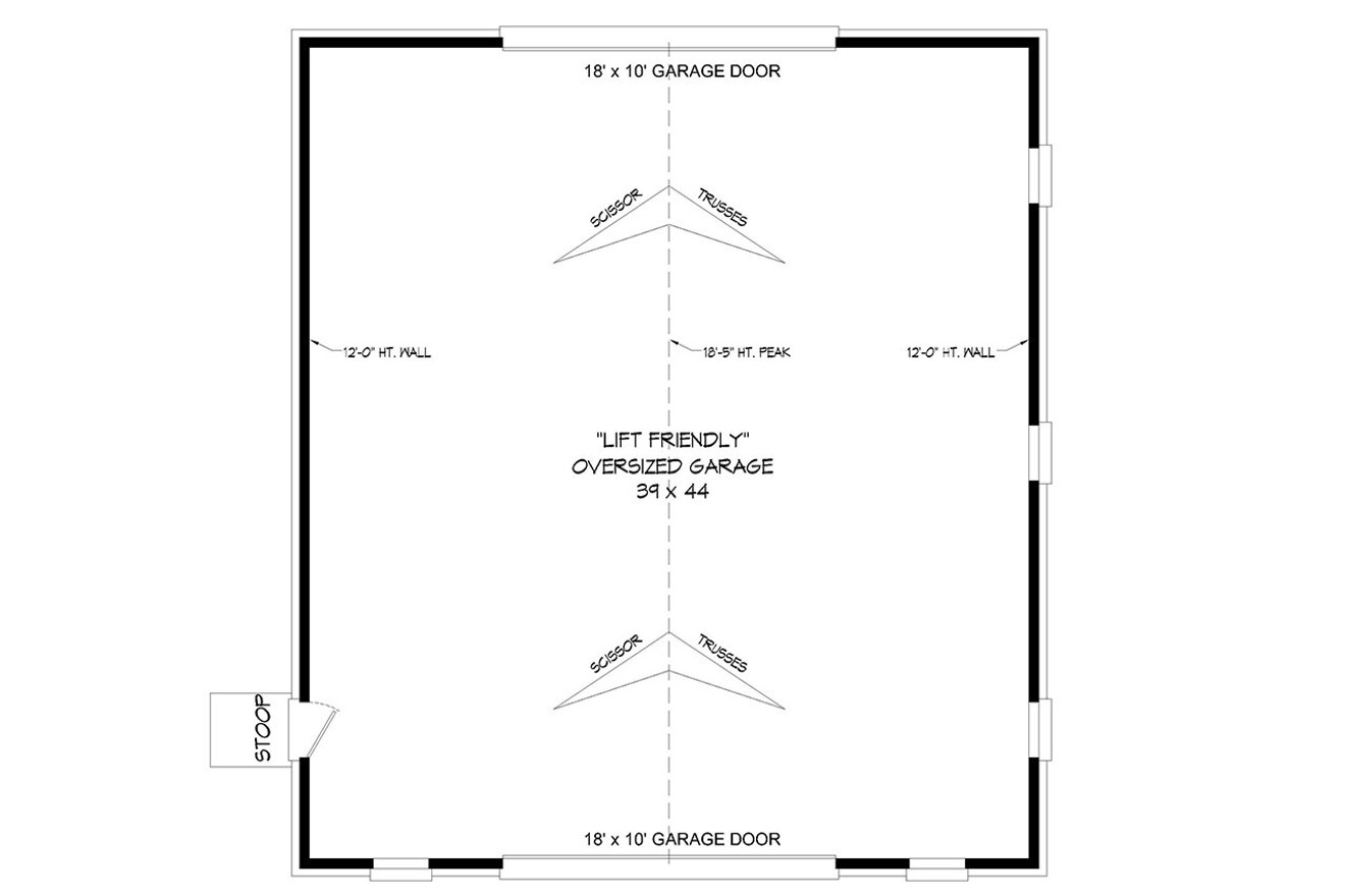Traditional House Plan - Brickfield Garage 91128 - 1st Floor Plan