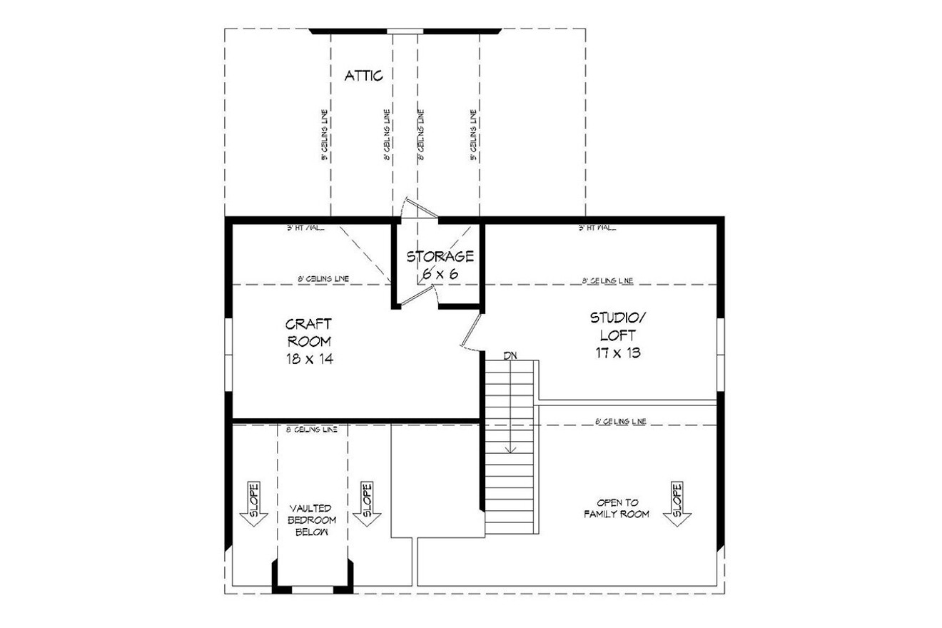 Secondary Image - Cottage House Plan - Dry Fly Retreat 99108 - 2nd Floor Plan