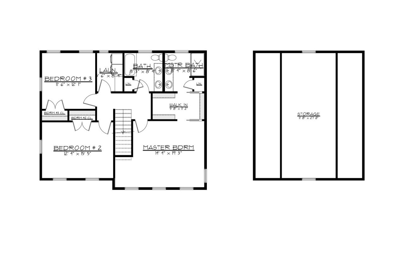 Secondary Image - Colonial House Plan - Laurel Oak 25309 - 2nd Floor Plan